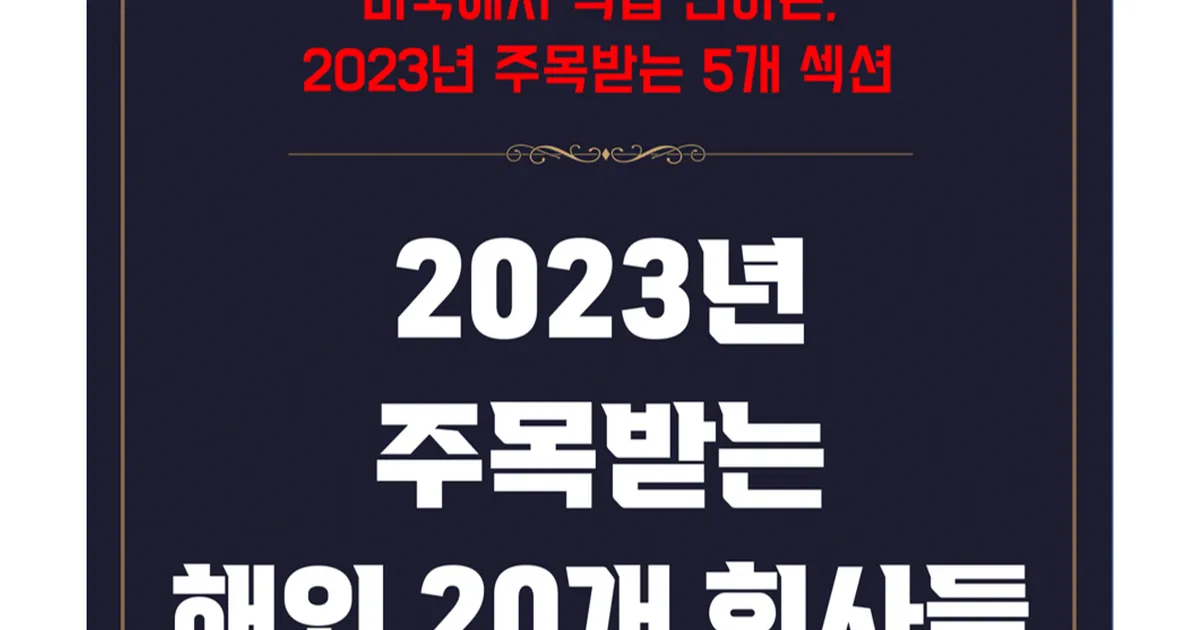 2023년 세계의 주목을 받는 해외 20개 회사들 정보 알아보기 - 마켓 서비스 커머스 - 숨고, 숨은고수 2023년 세계의 주목을 받는 해외 20개... 
