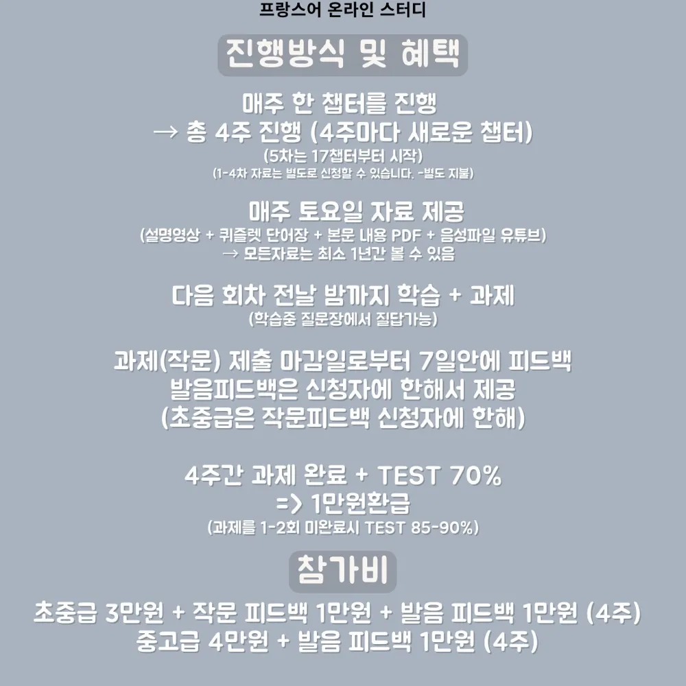 [온라인/프랑스어] 프랑스어 같이 배워보실 분! 온라인 프랑스어 스터디 홍보입니다🍝