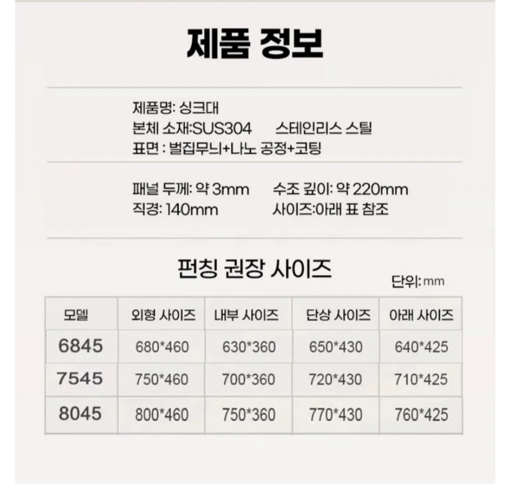 싱크볼 사이즈 관련 - 숨고, 숨은고수