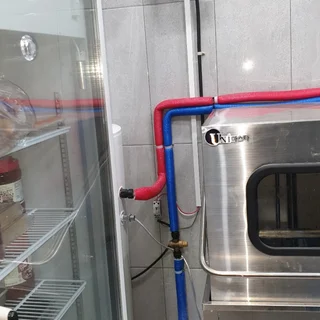 식당 온수기 선로 신설건