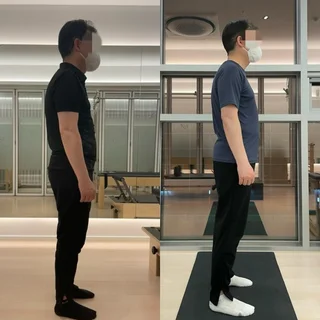 남자 필라테스 굽은등 개인레슨