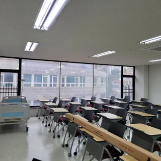 요양보호사 교육 강의실 빔 프로젝터와 강의용스피커 설치