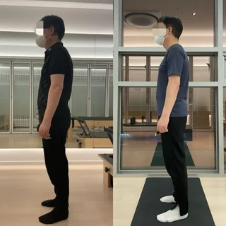 남자 필라테스 굽은등 개인레슨
