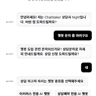 예약·상담·도입 문의 전용 챗봇