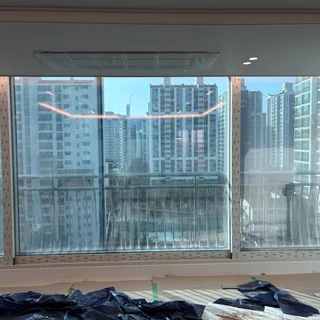 대전 신선마을아파트 샷시 교체 및 원슬라이딩 중문 시공