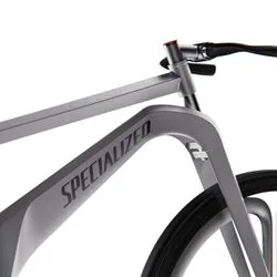 메탈릭 재질의 컨셉 자전거 렌더링