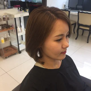 단발머리c컬펌