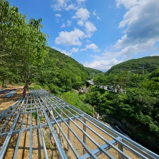 울산 삼동면 대형 캠핑장 합성데크 시공