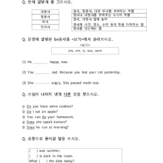 초5 문법 시험지