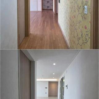 천안 쌍용동 현대6차 40평대 올리모델링,반려동물을 위한 펫도어와 개방감을 위한 폴딩도어