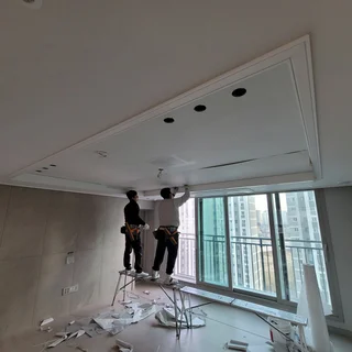 52인치 실링팬 + 도배 + 다운라이트 + COB간접등