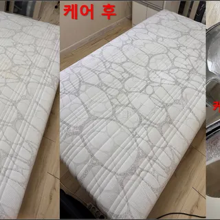 관악구에서 진행한 싱글 매트리스 케어 사례(건식, 습식, 스팀)