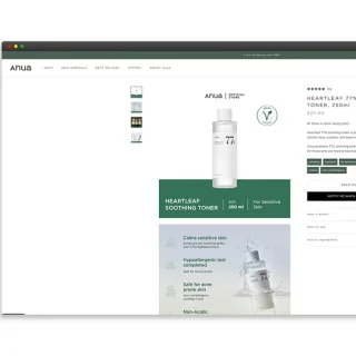 Anua 미국 스토어 제작