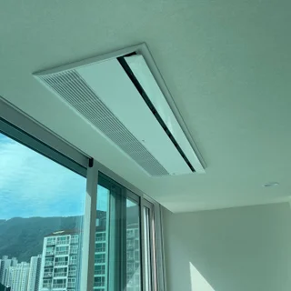 양산 효성백년가약 아파트, 도배 전 선배관 시공으로 완성된 깔끔한 에어컨 설치