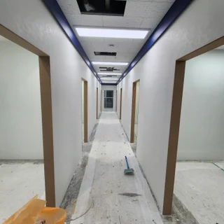 송도 학원 외벽 실크도배
